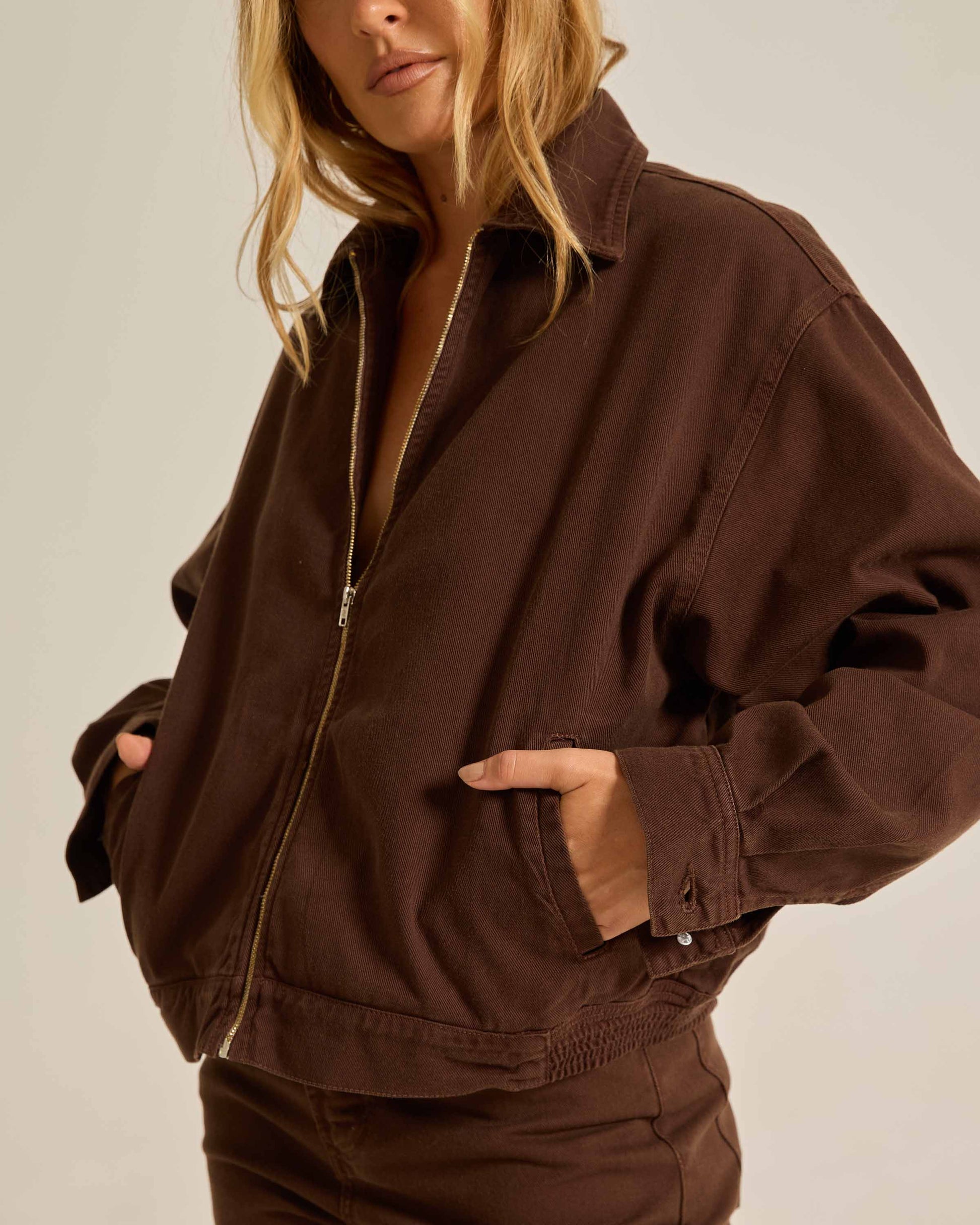 JAQUETA CARRY MARROM - DENIM