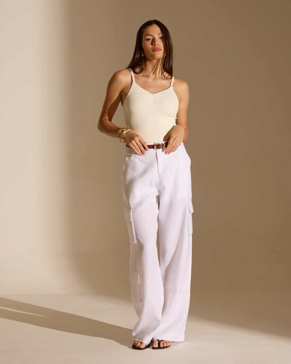 CALÇA CARGO NINNA - 100% LINHO