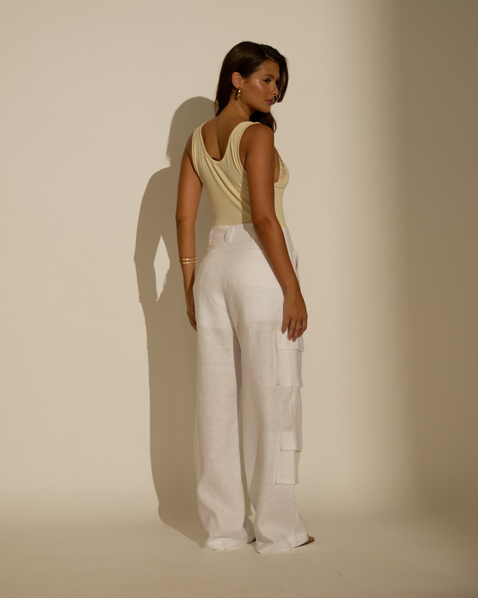 CALÇA CARGO NINA - 100% LINHO