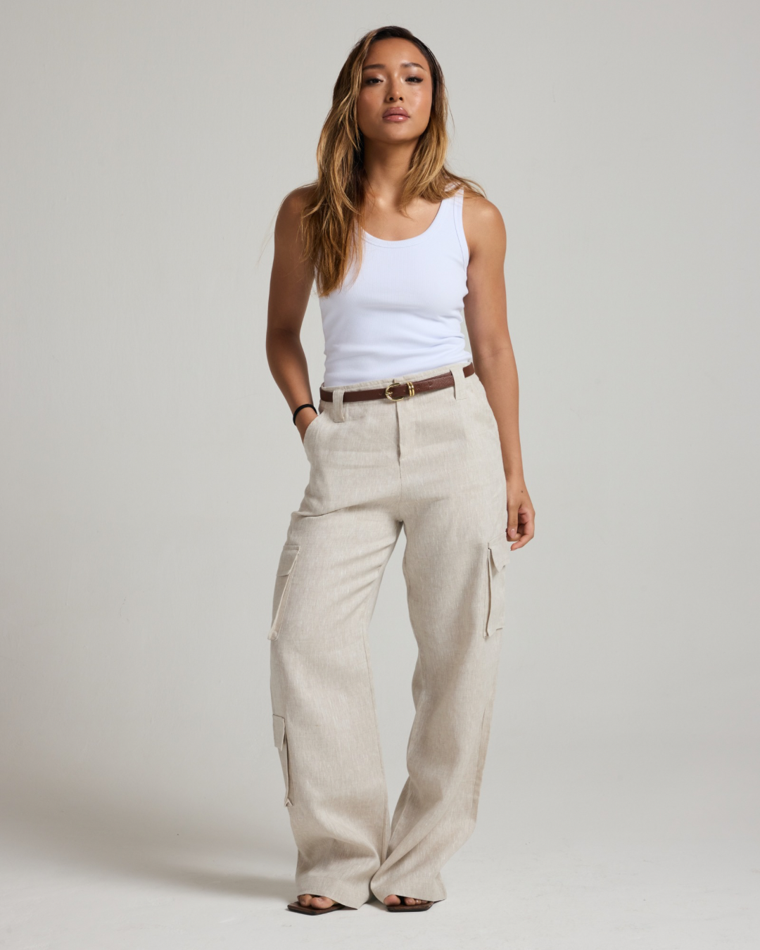 CALÇA CARGO NINNA - 100% LINHO