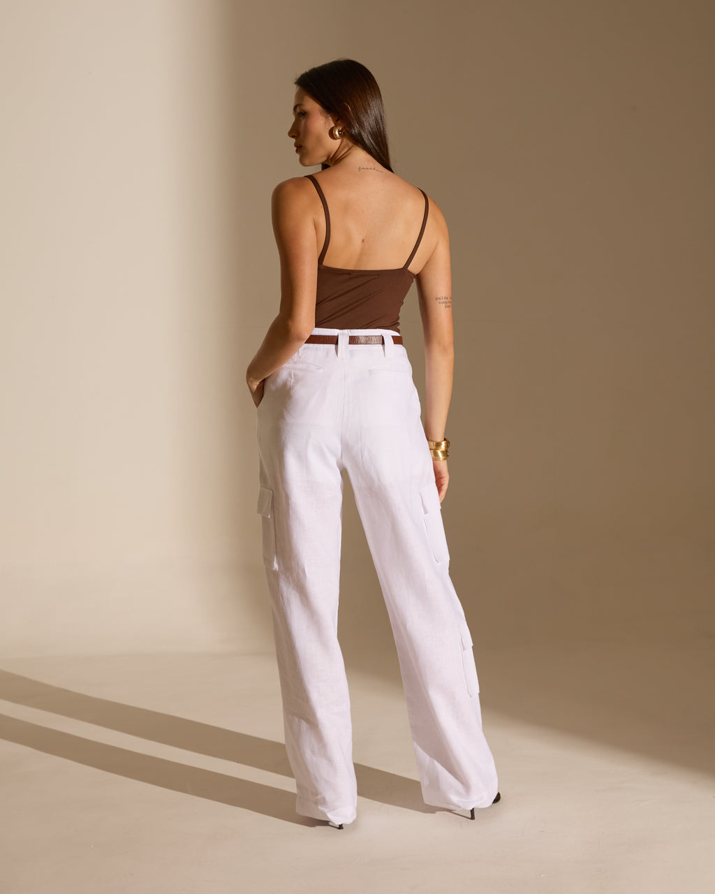 CALÇA CARGO NINNA - 100% LINHO