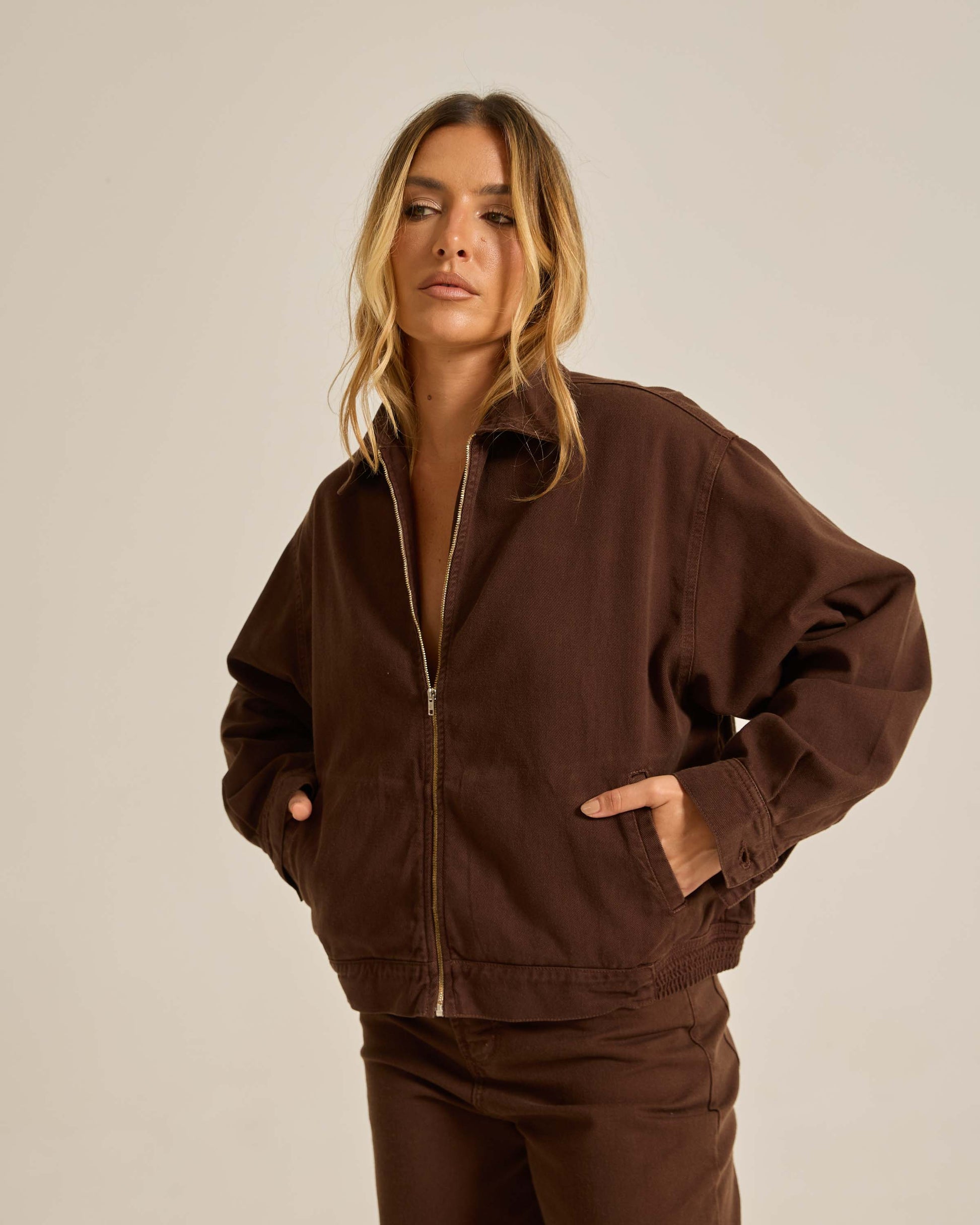 JAQUETA CARRY MARROM - DENIM