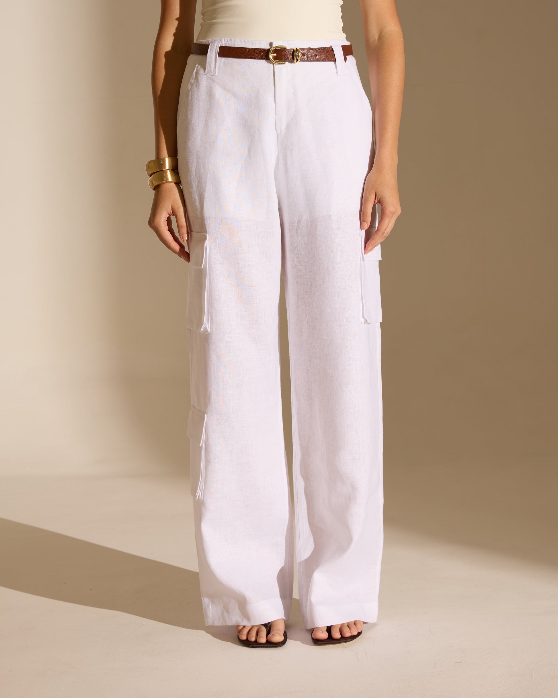 CALÇA CARGO NINA - 100% LINHO