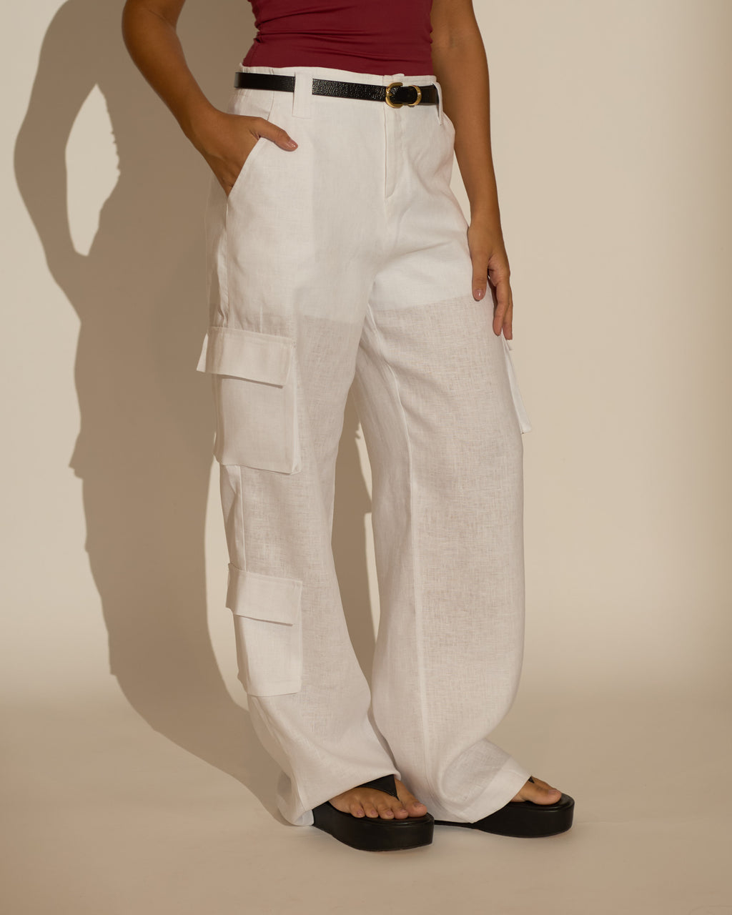 CALÇA CARGO NINA - 100% LINHO