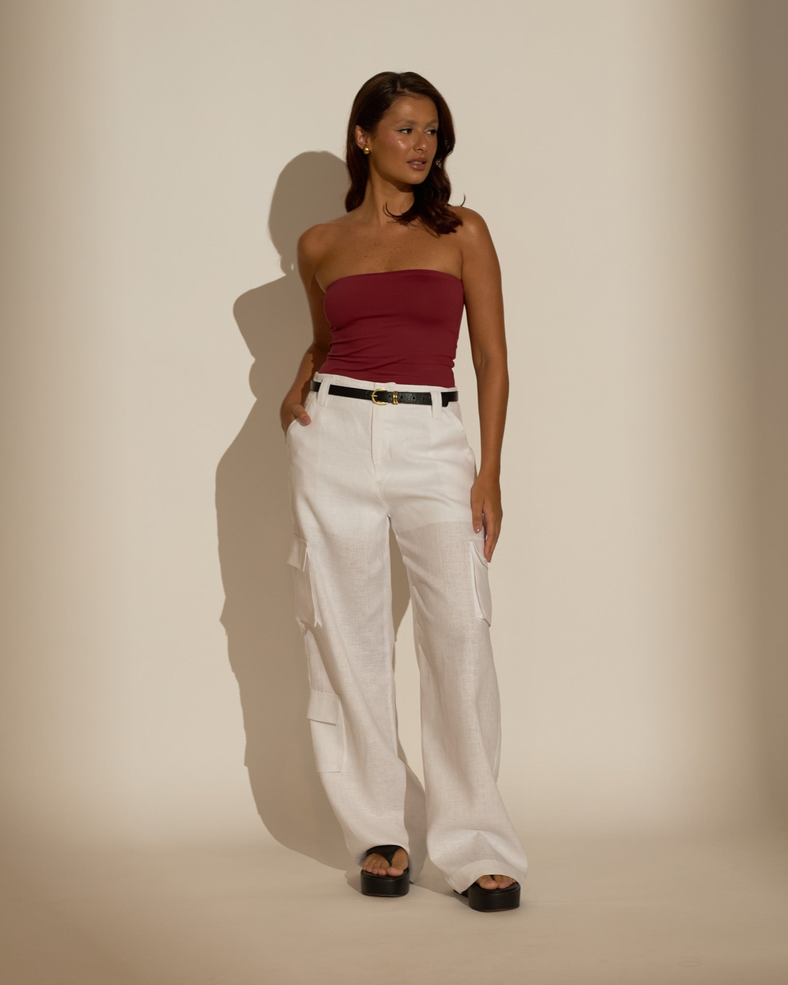 CALÇA CARGO NINA - 100% LINHO