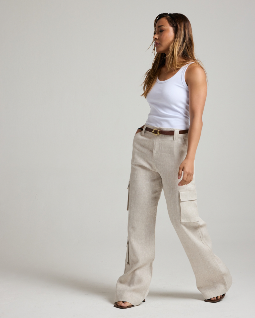 CALÇA CARGO NINNA - 100% LINHO