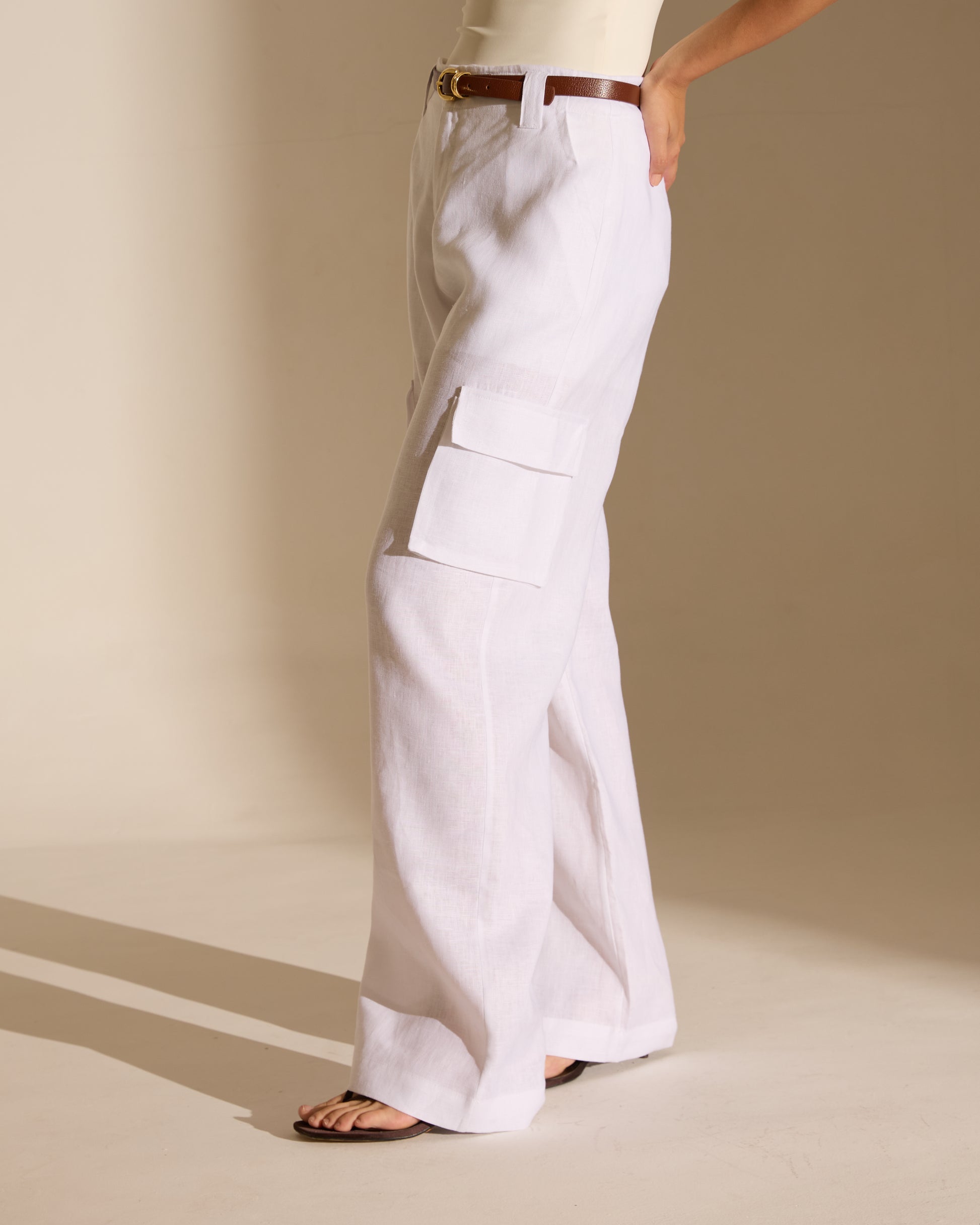 CALÇA CARGO NINA - 100% LINHO