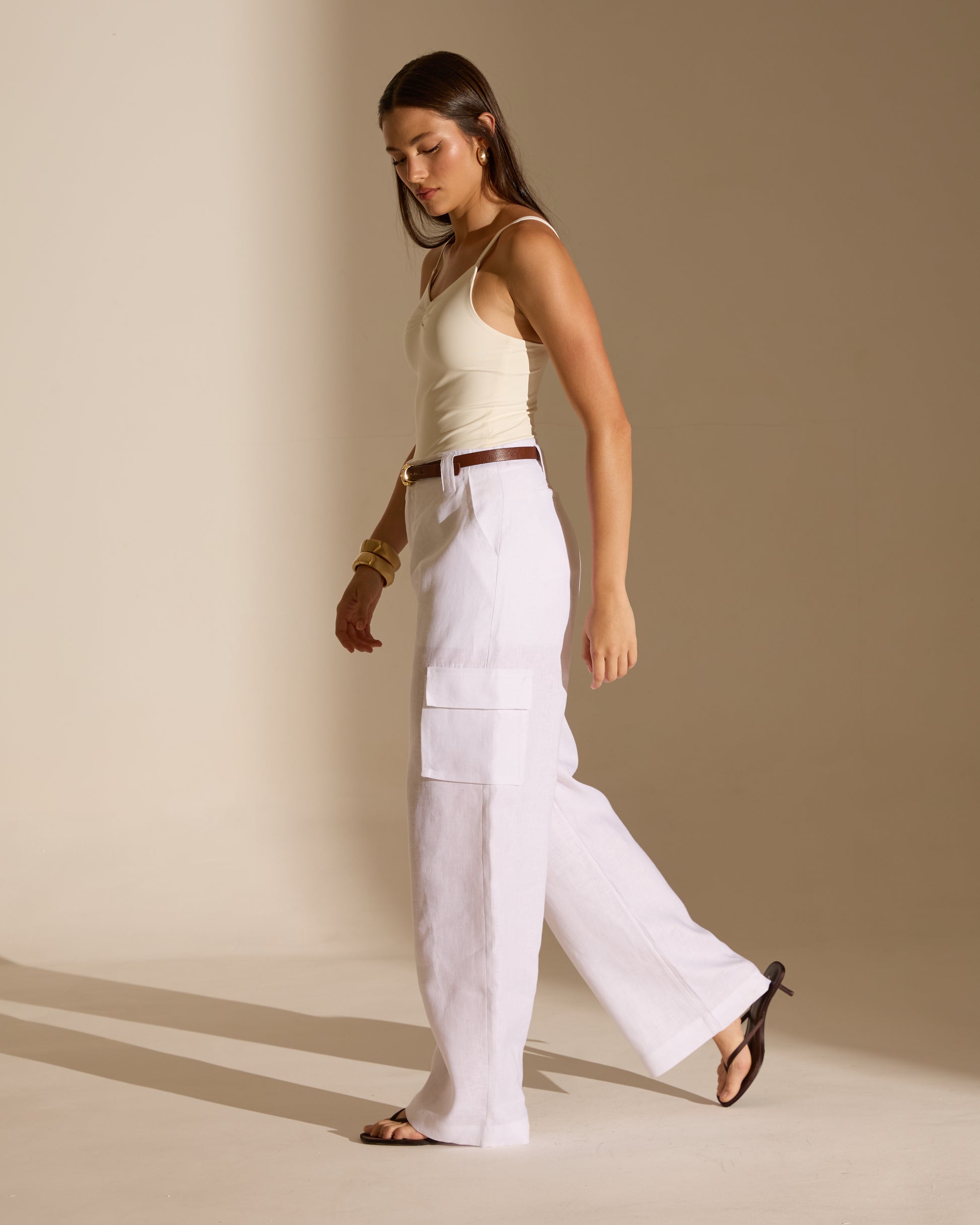 CALÇA CARGO NINA - 100% LINHO