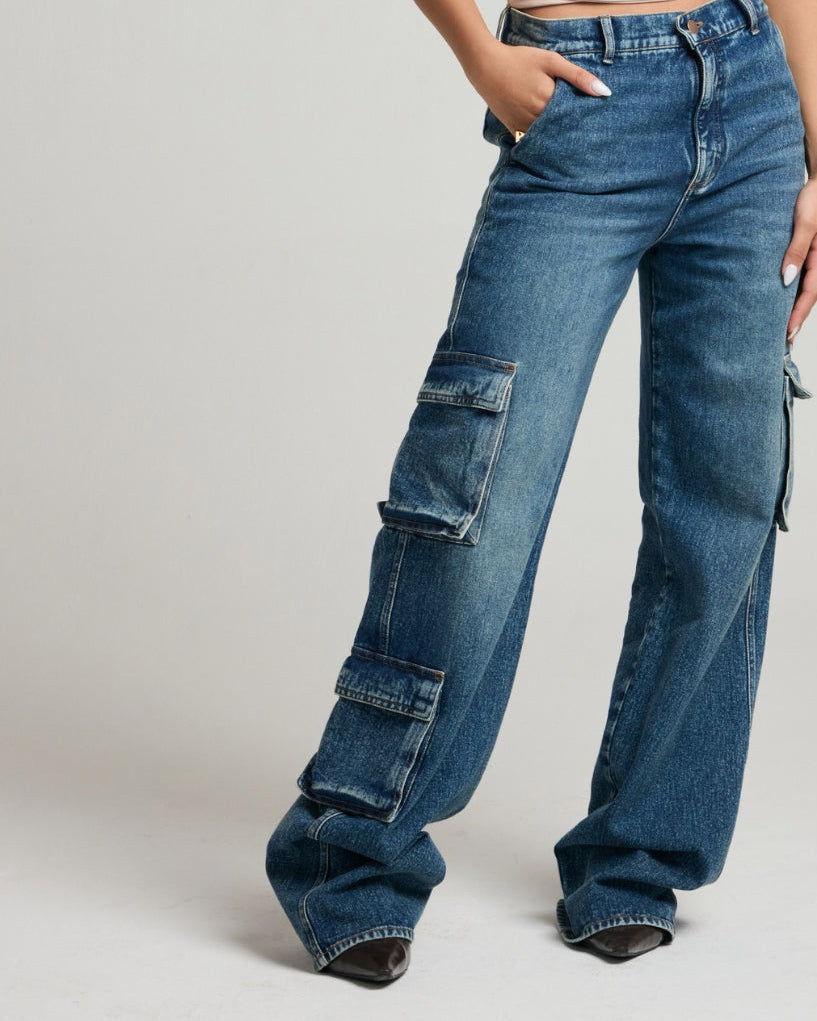 CALÇA CARGO DIRTY - DENIM