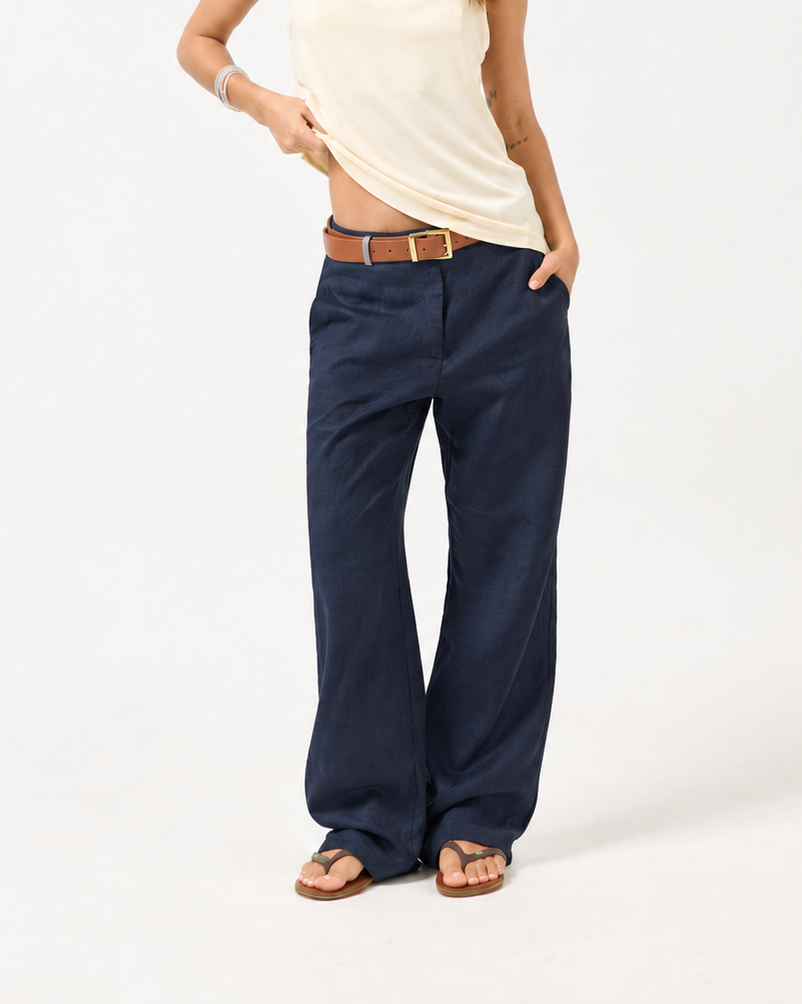 CALÇA RETA CALI - 100% LINHO