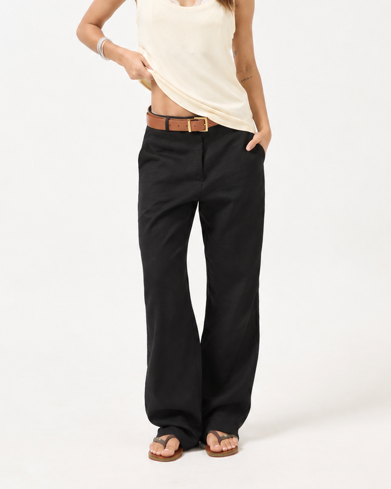 CALÇA RETA CALI - 100% LINHO