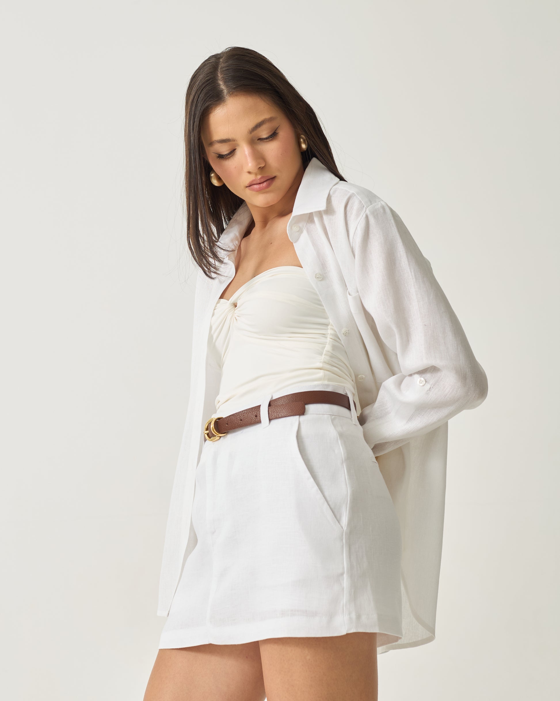 SHORTS SAIA IZZIE - 100% LINHO