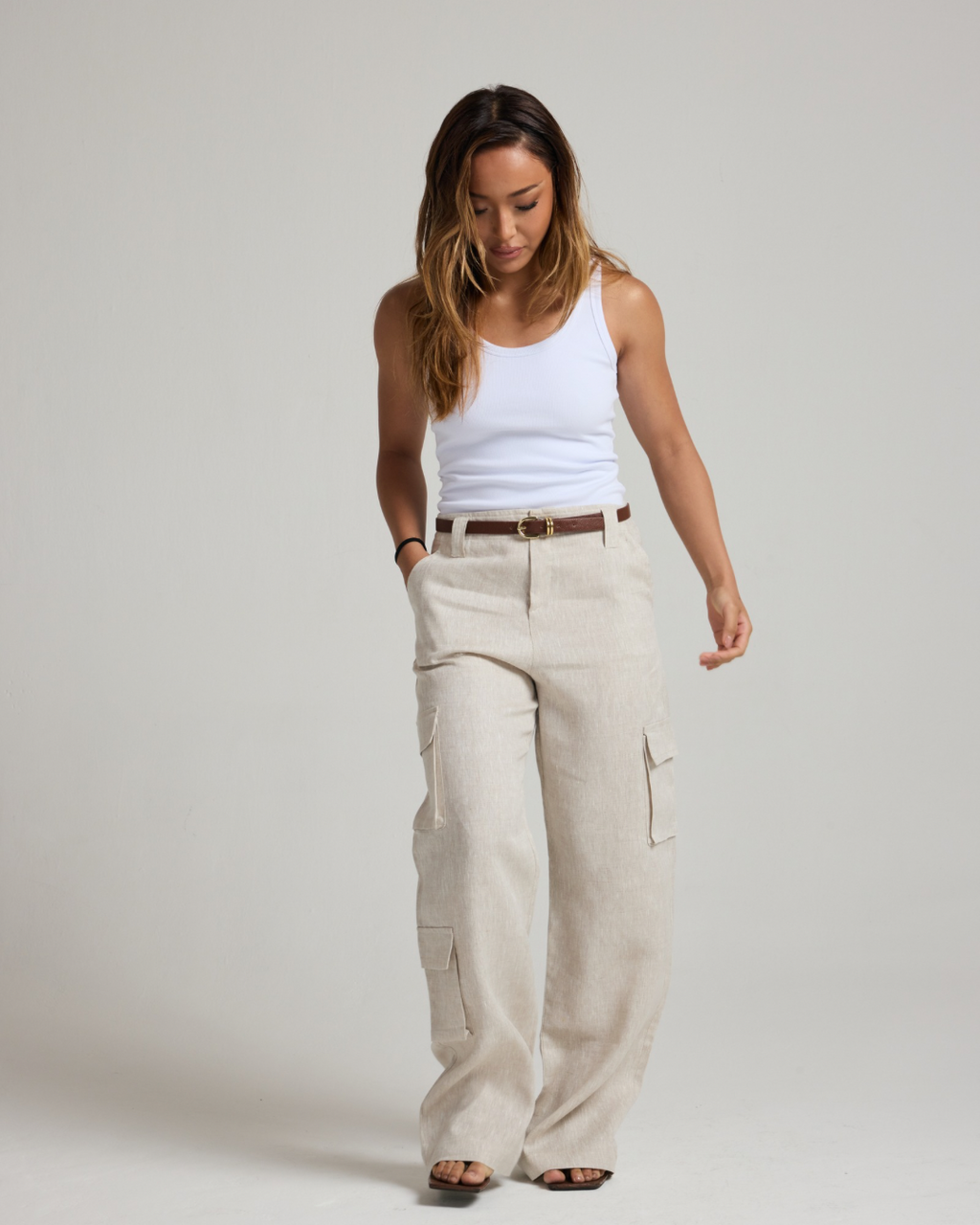 CALÇA CARGO NINNA - 100% LINHO